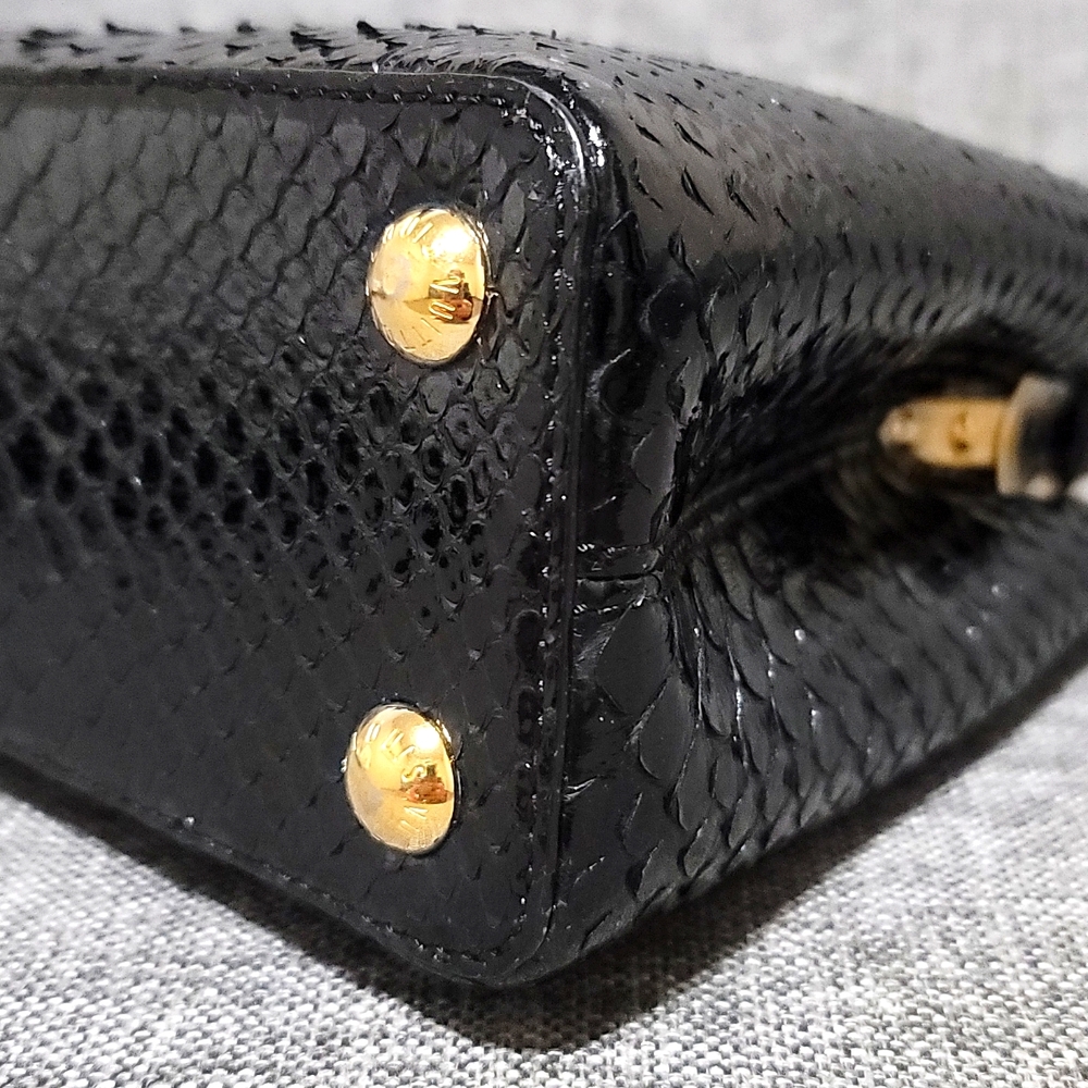 LOUIS VUITTON RARE Black Python Capucines Handbag BB - Picture 7 of 12